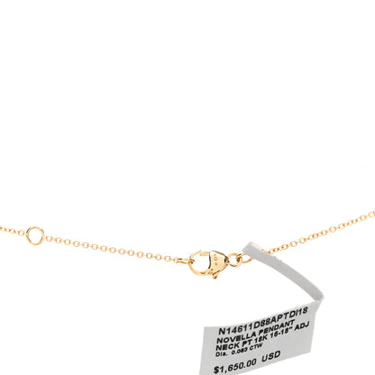 David Yurman 18K Yellow Gold Diamond Pink Tourmaline Novella Pendant Necklace 4 of 4