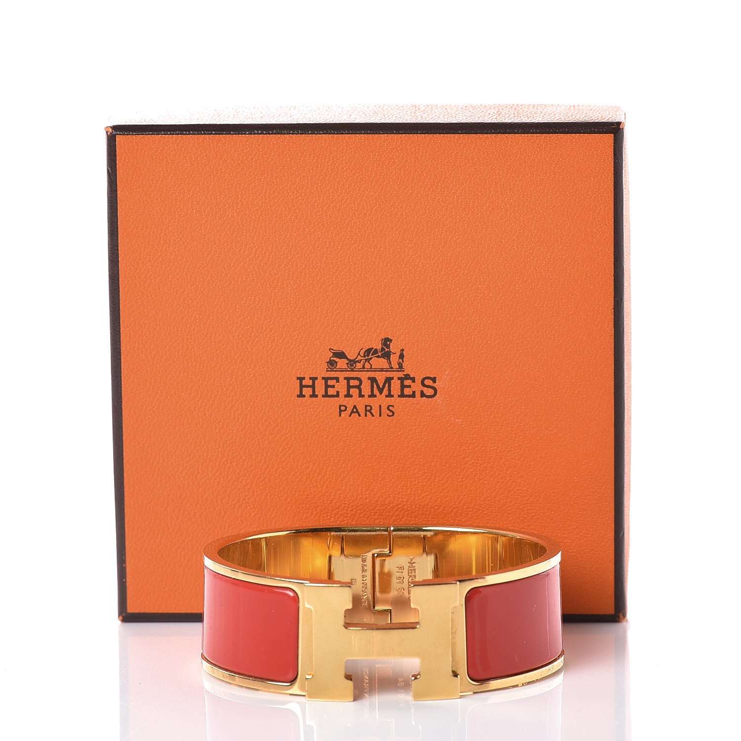 Hermes Enamel Wide Clic Clac H Bracelet PM Red 5 of 5