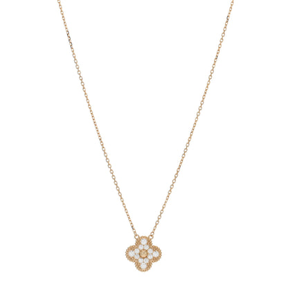 Van Cleef & Arpels 18K Yellow Gold Diamond Vintage Alhambra Pendant Necklace 1 of 5