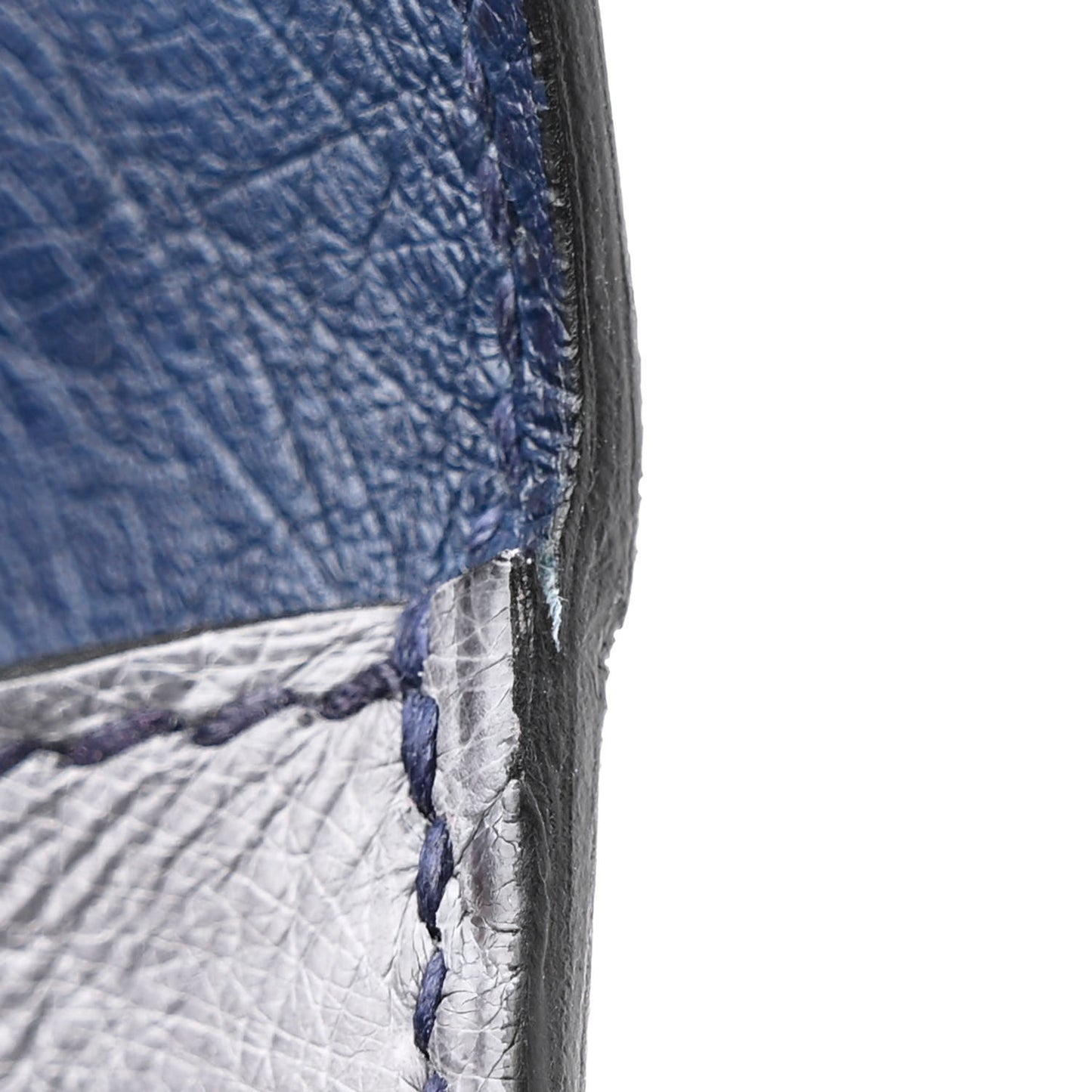 Ostrich Horseshoe Kelly Sellier 28 Bleu Iris Gris Agate