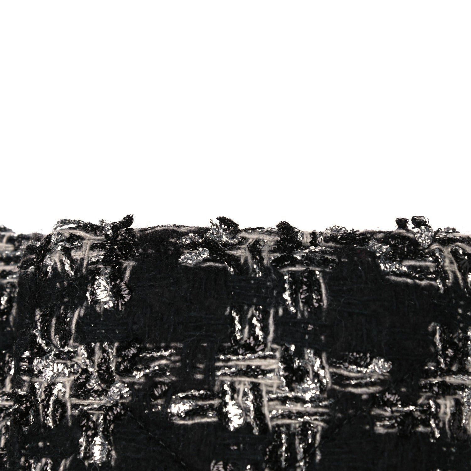 Chanel Tweed Quilted Chanel 19 Wallet On Chain WOC Black Silver Ecru 12 of 13