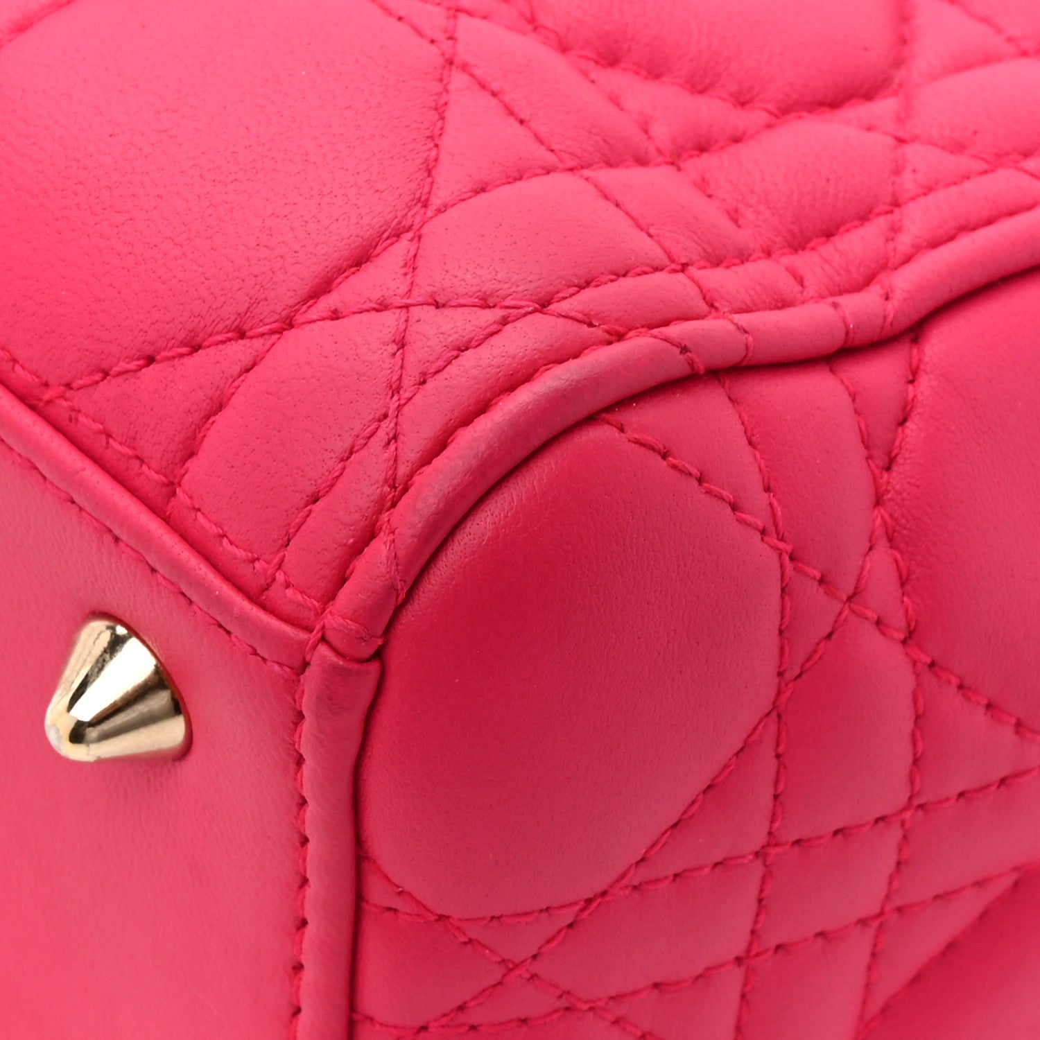 Christian Dior Lambskin Cannage Medium Lady Dior Fuchsia 12 of 16