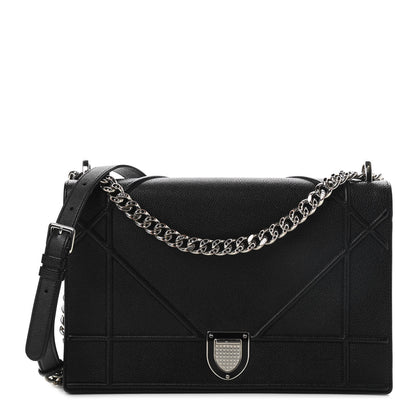 Christian Dior Grained Calfskin Large Diorama Flap Bag Black 1 of 10