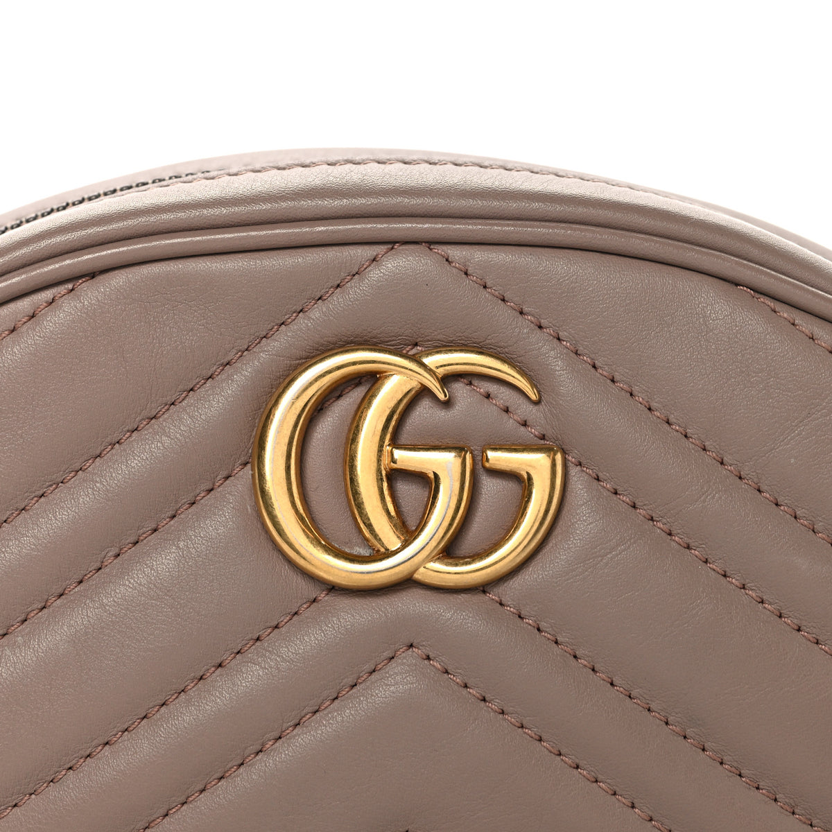 Gucci Calfskin Matelasse GG Marmont Belt Bag 85 34 Porcelain 