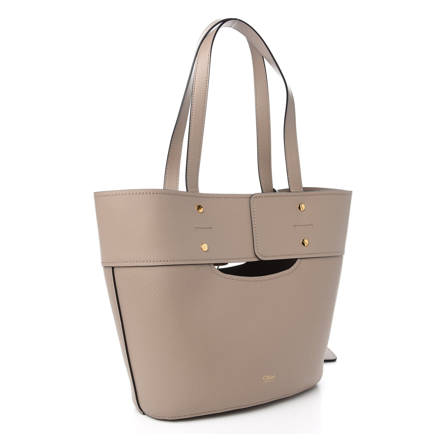 Smooth Grained Calfskin Small Aby Tote Motty Grey