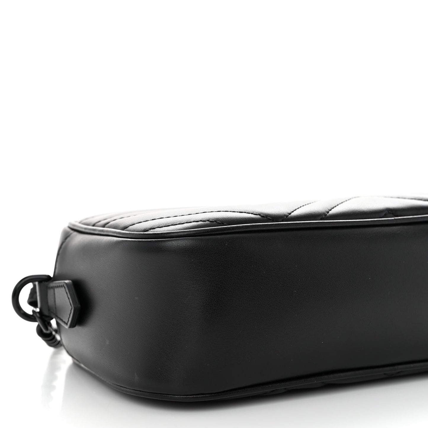 Calfskin Matelasse Monochrome Small GG Marmont Chain Shoulder Bag Black