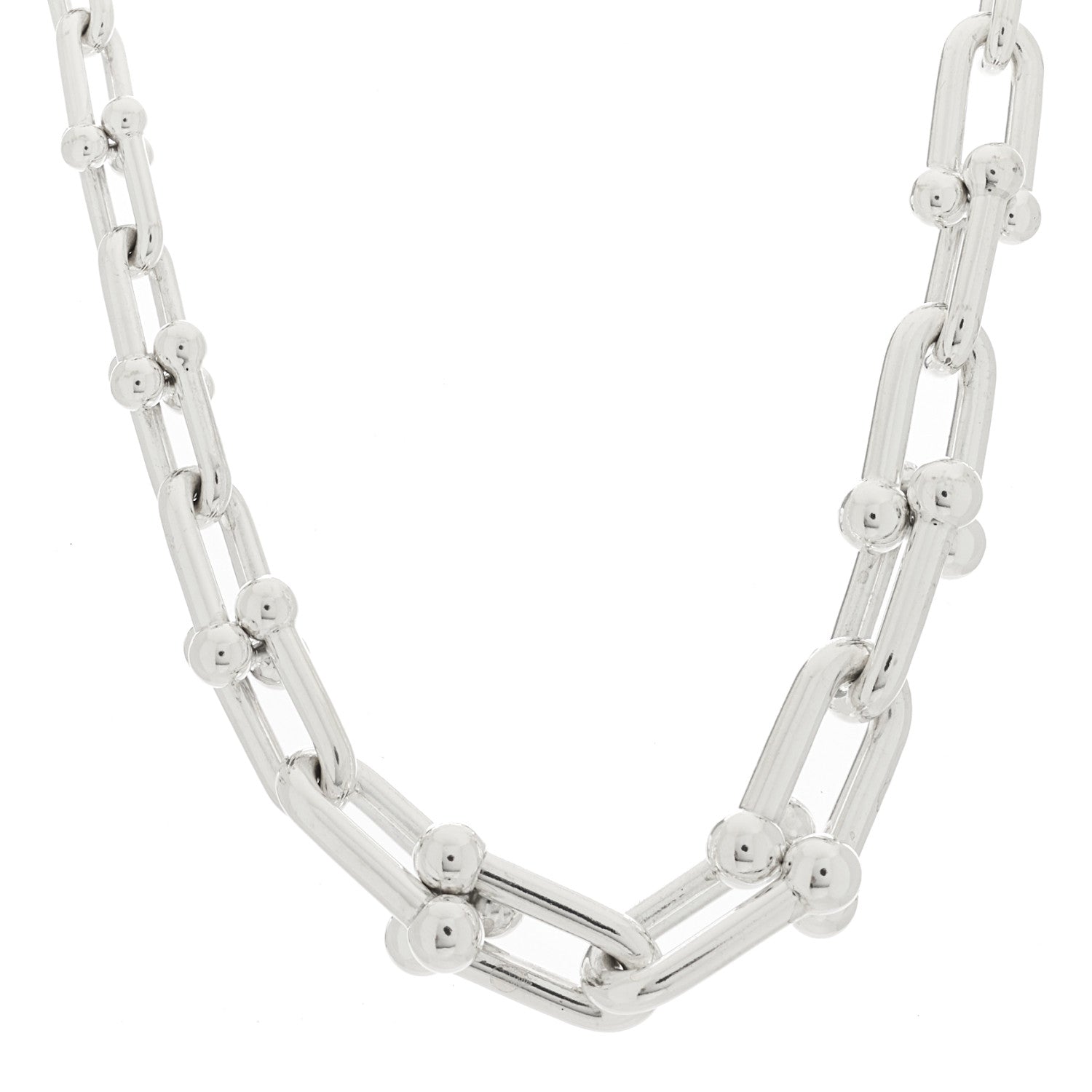 Tiffany Sterling Silver HardWear Graduated Link Necklace 1 of 6