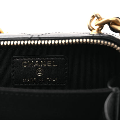 Chanel Lambskin Quilted Mini Lacquered Chain Clutch Black 6 of 10