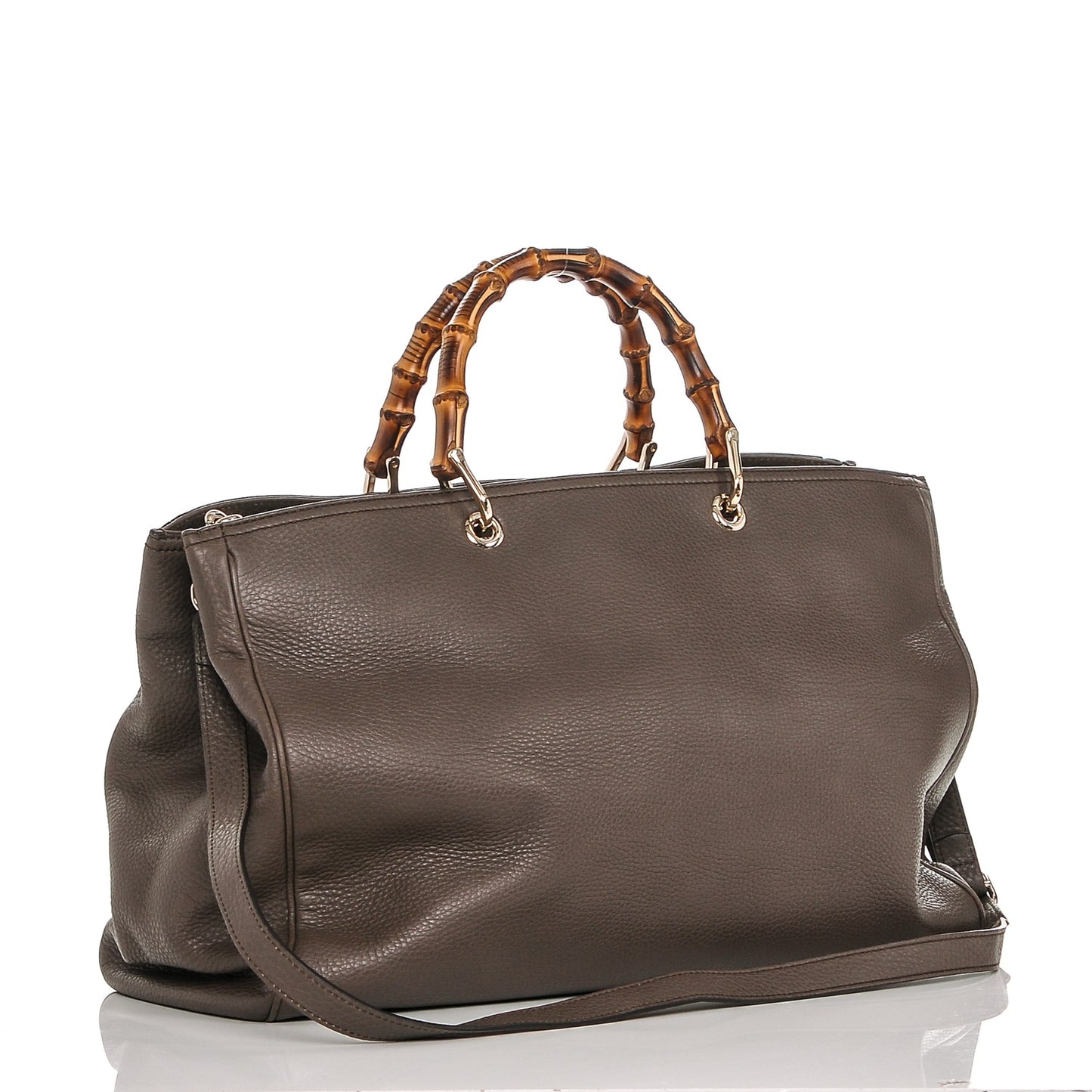 Calfskin Large Bamboo Shopper Tote Grey Field