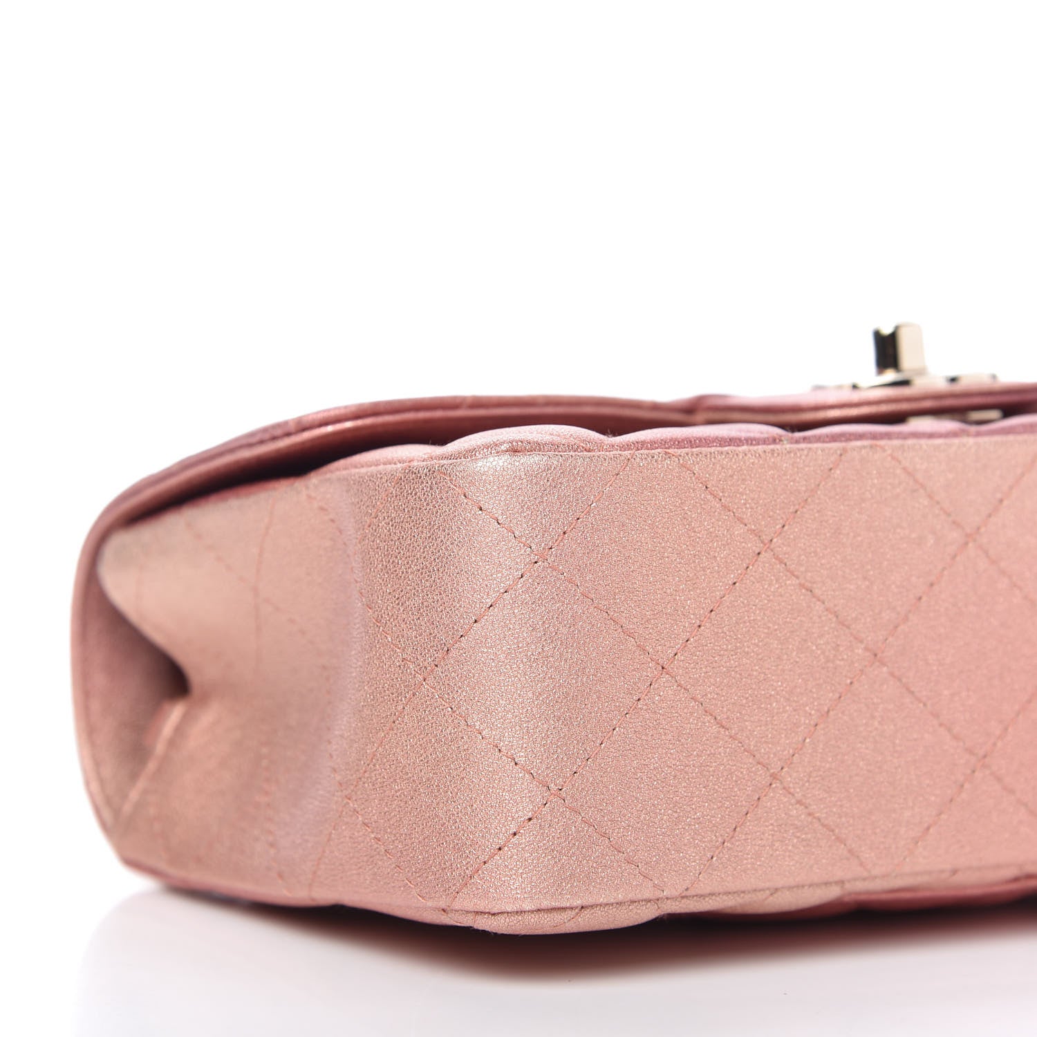 Chanel Metallic Lambskin Quilted Ombre Mini Rectangular Flap Pink 13 of 25