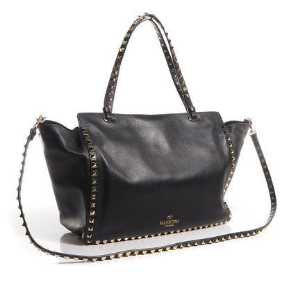 Valentino Garavani Vitello Medium Rockstud Tote Black 3 of 9