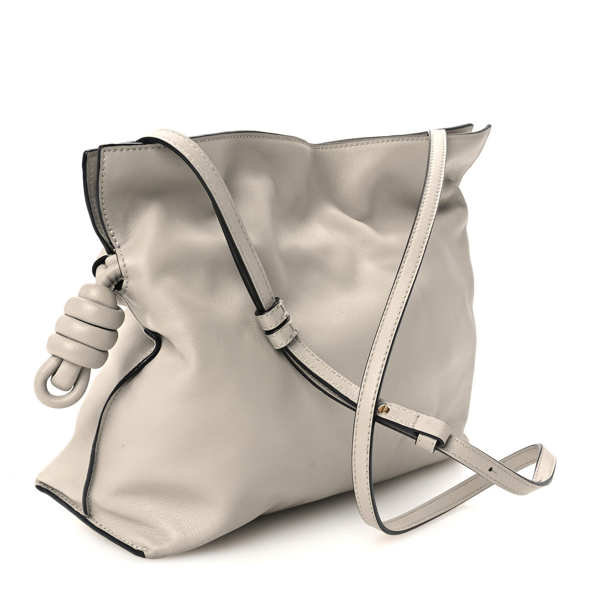 Nappa Medium Flamenco Knot Clutch Ghost