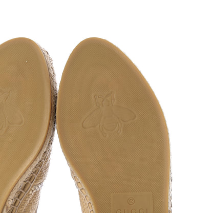 Gucci Straw Elaphe Matelasse GG Marmont Espadrilles 38.5 Natural Cream Brown 7 of 11