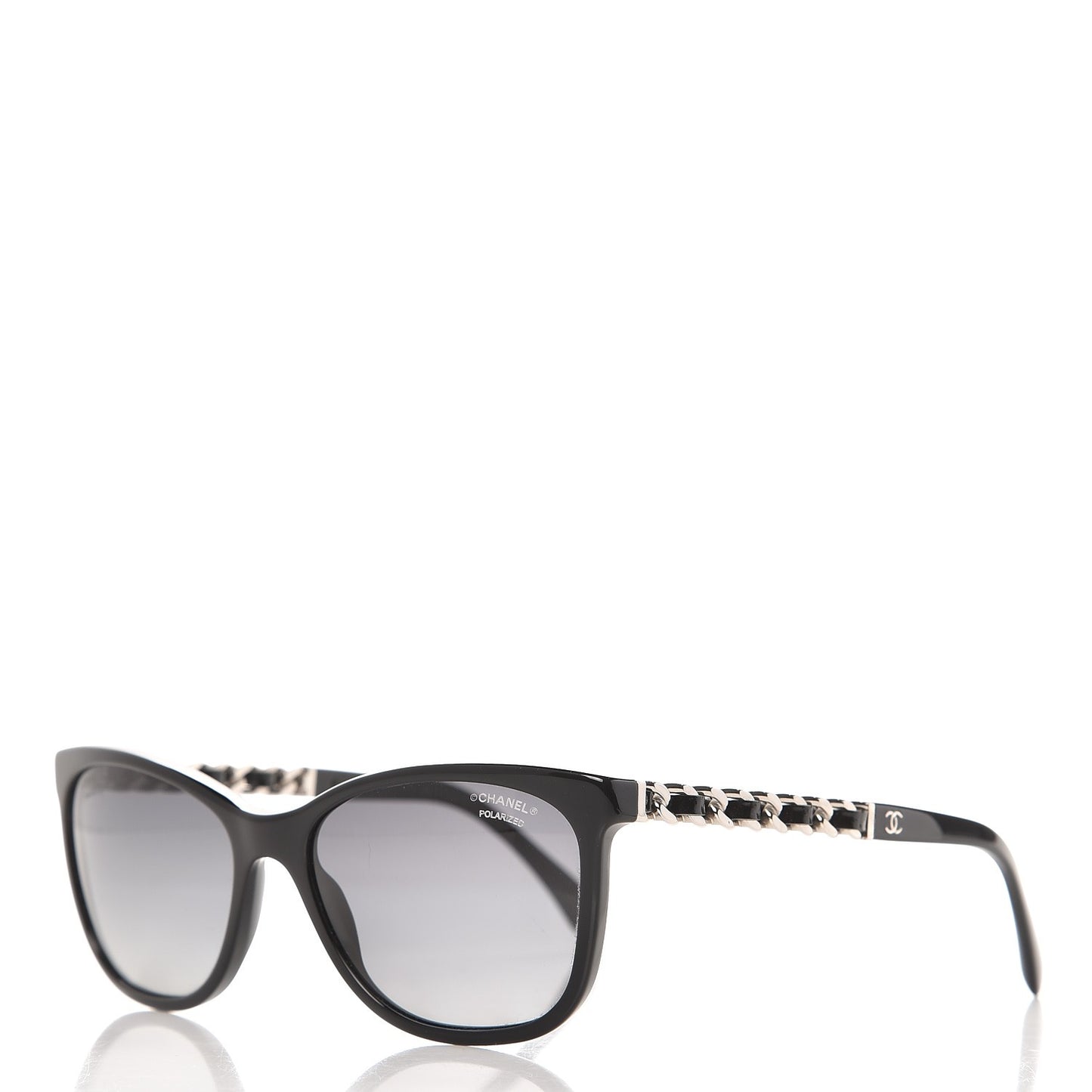 Cat Eye Chain Polarized Sunglasses 5260-Q Black