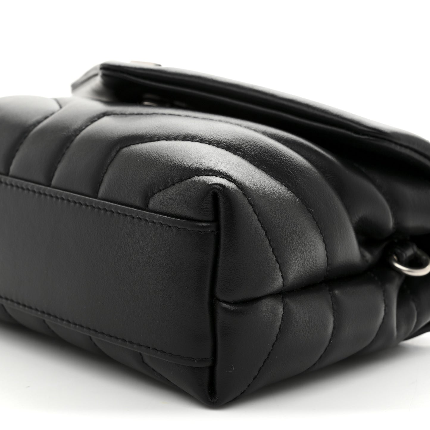 Calfskin Y Quilted Monogram Toy Loulou Crossbody Bag Black