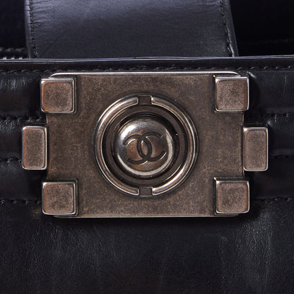 Chanel Glazed Calfskin Boy Tote Black 8 of 10