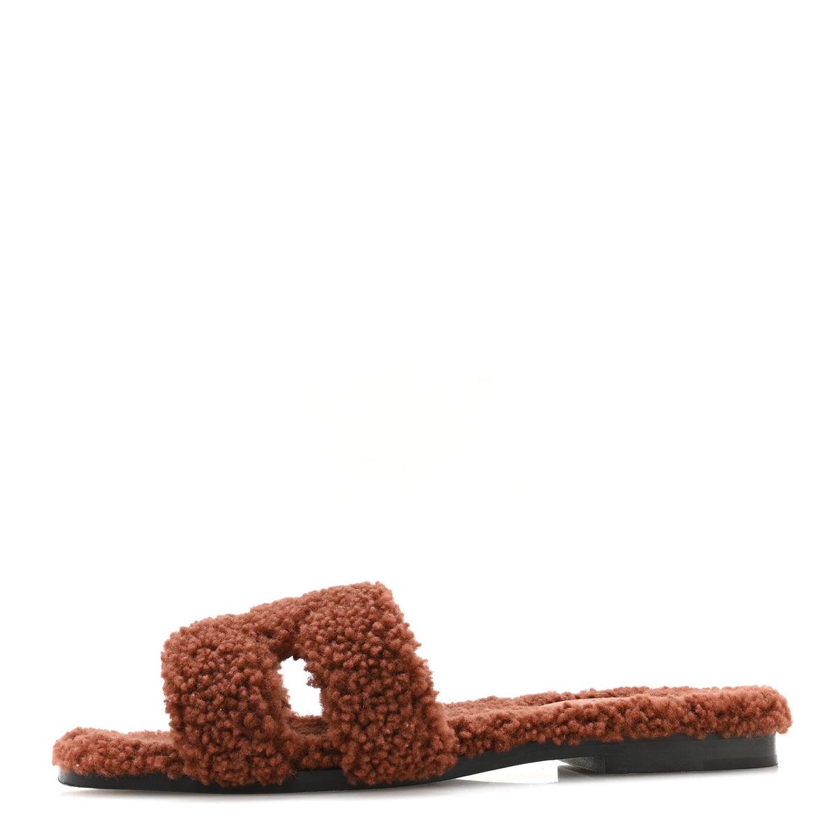 Hermes Woolskin Oran Sandals 36 Cognac 1 of 8