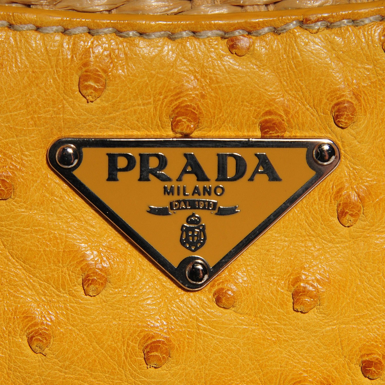 Prada Straw Ostrich Tote Naturale Soleil 8 of 8