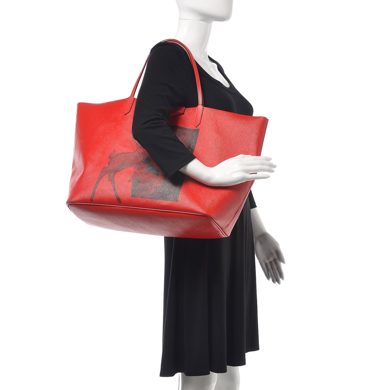 Givenchy Textured Coated Canvas Bambi Print Large Antigona Tote Red 2 of 9