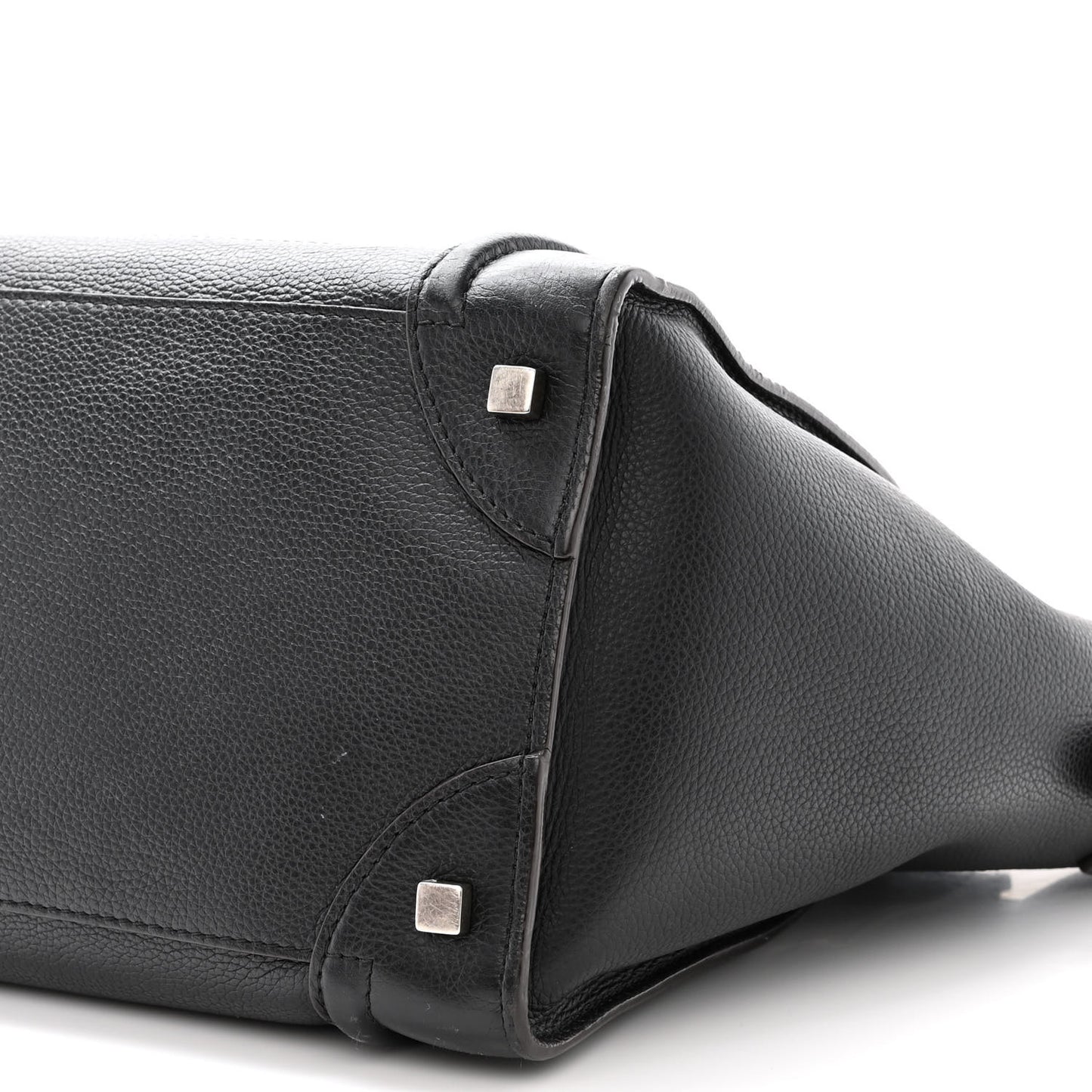 Drummed Calfskin Mini Luggage Black