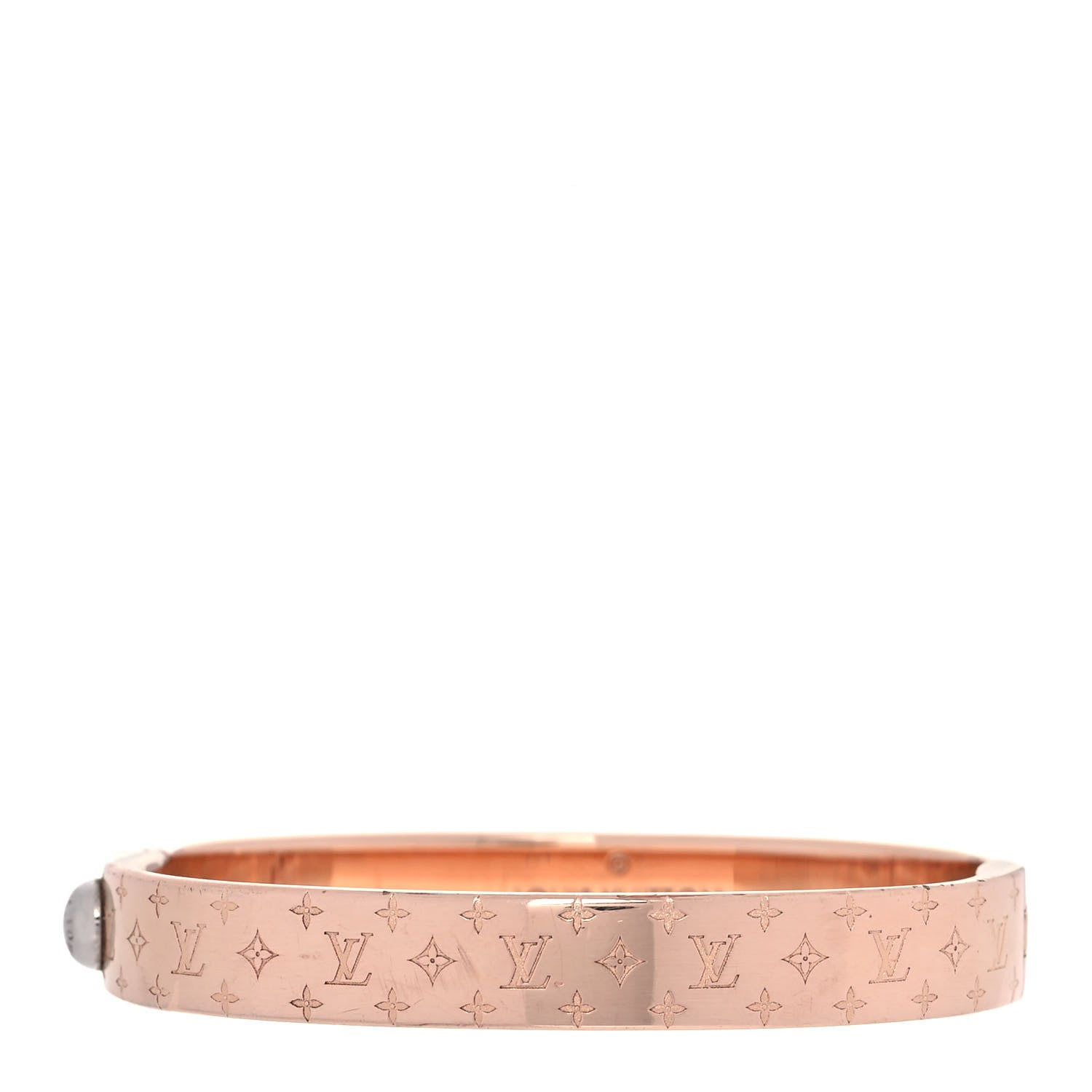 Louis Vuitton Brass Monogram Nanogram Cuff M Pink Gold 1 of 7
