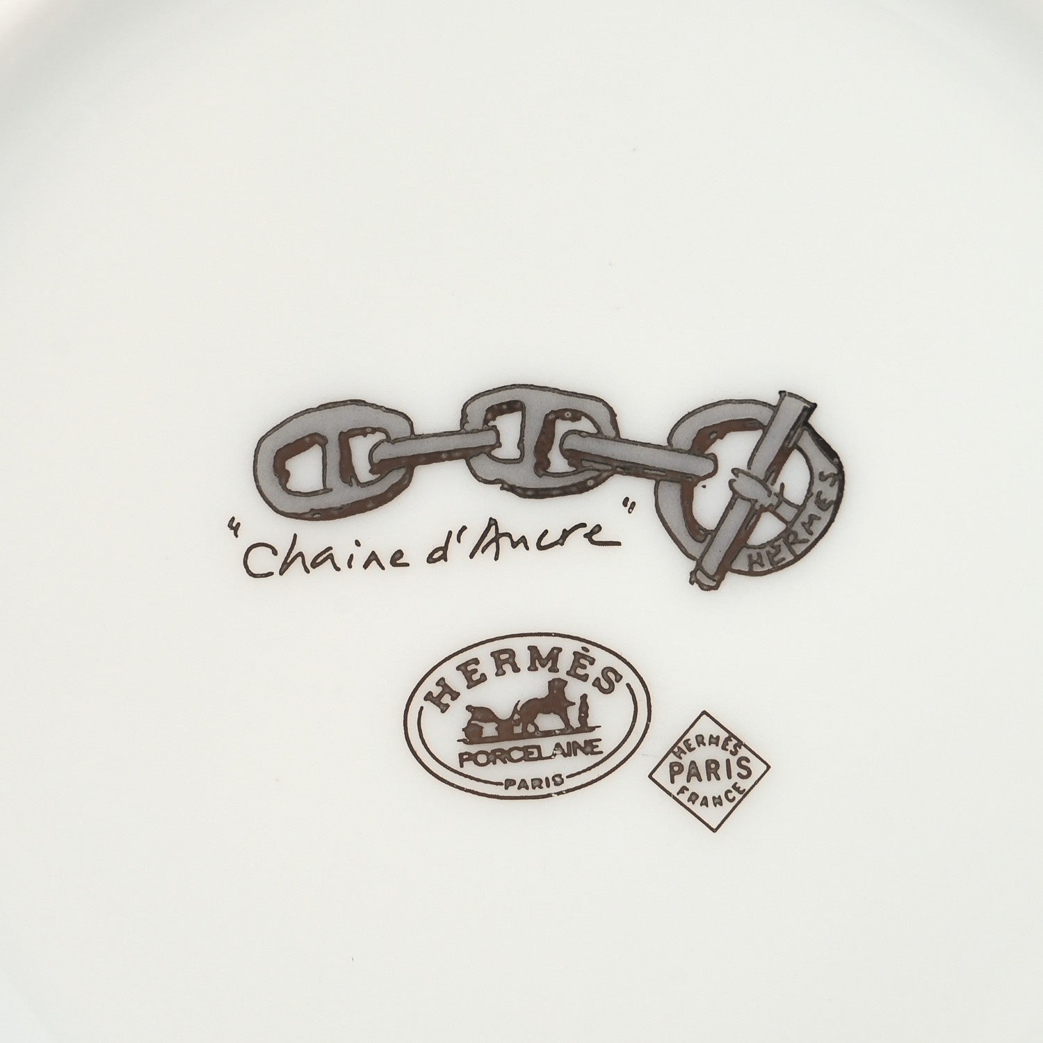 Hermes Porcelain Platinum Chaine d'Ancre Tea Cup and Saucer Set of 2 10 of 13
