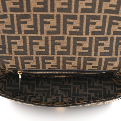 Fendi Fabric Jacquard FF 1974 Medium Baguette Tobacco Moro Black 4 of 10