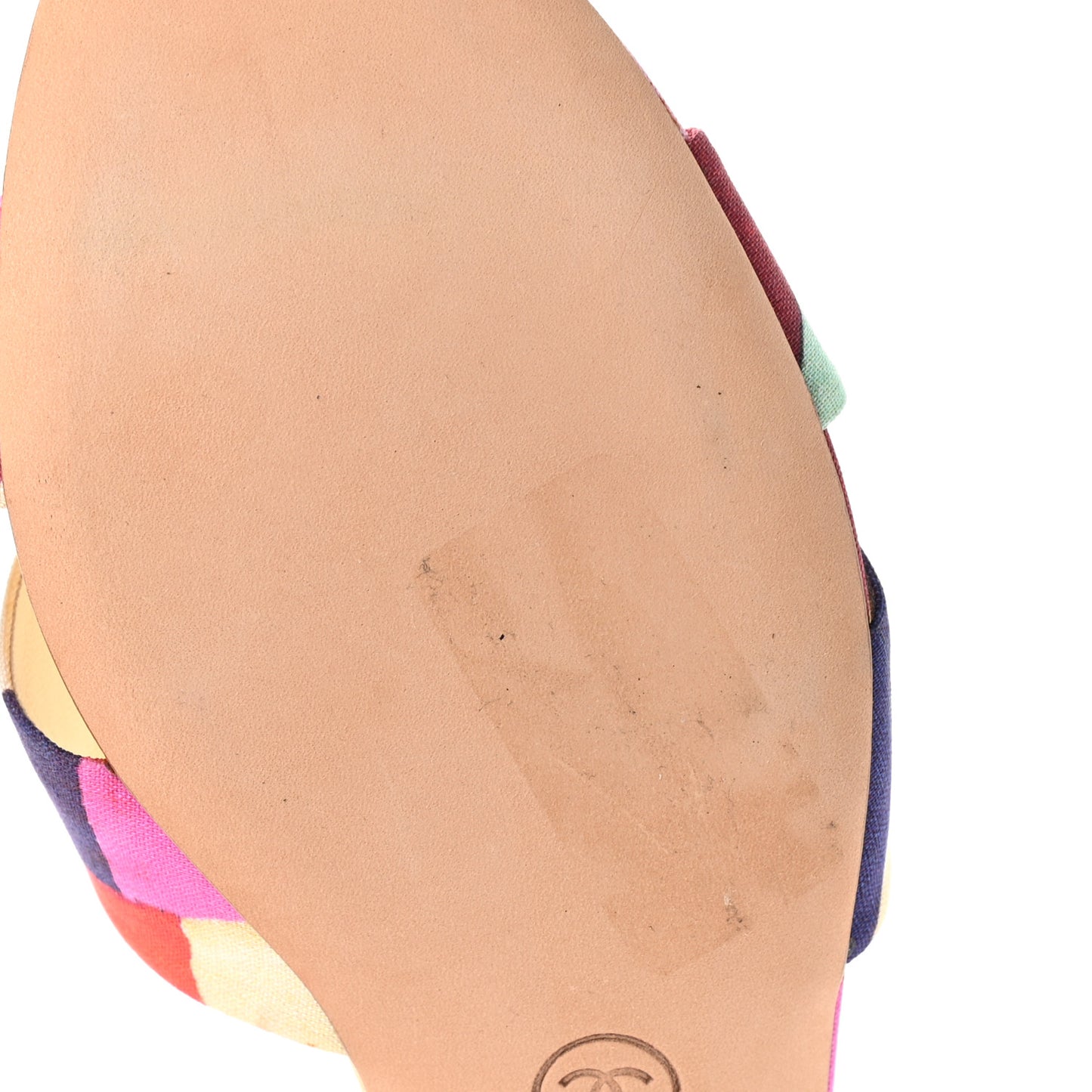 Fabric Camellia Embossed Sandals 38.5 Multicolor