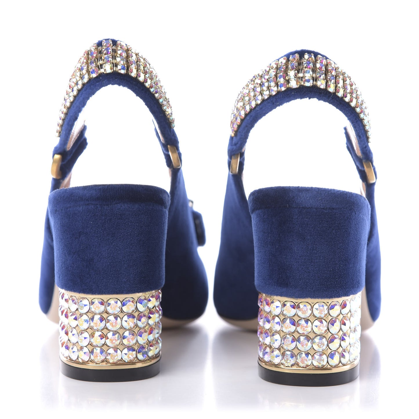 Velvet Crystal Square G Madelyn Slingbacks 36.5 Cobalt Blue