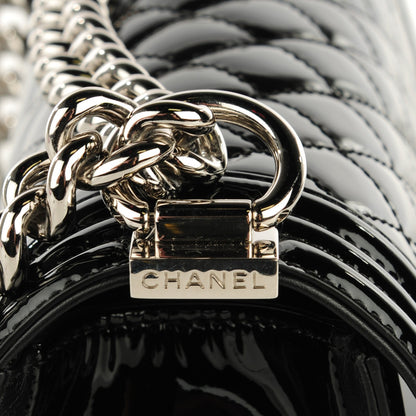 Chanel Patent Calfskin Quilted Medium Plexiglass Boy Flap Black 9 of 9