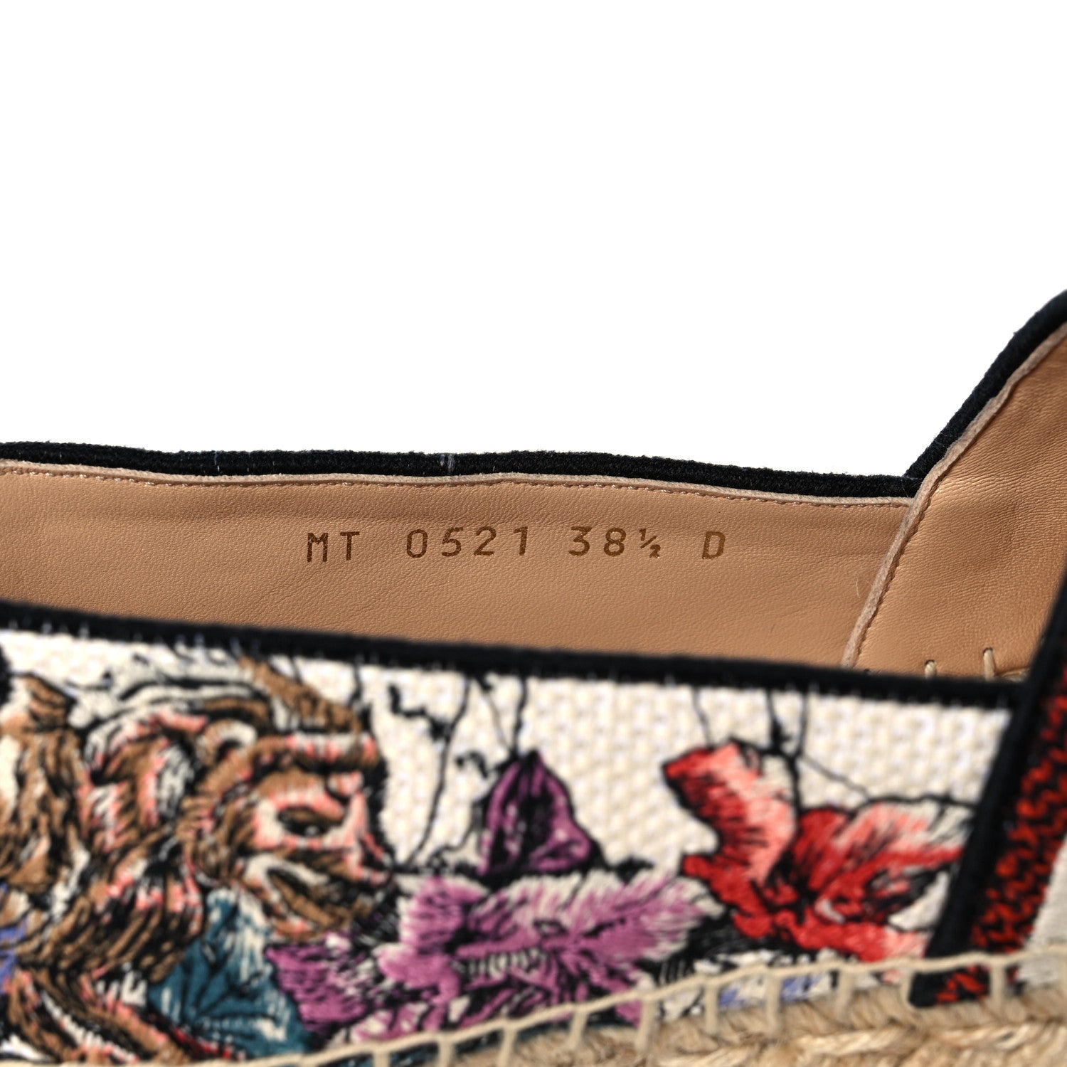 Christian Dior Canvas Mille Fleurs Embroidered Granville Espadrille 38.5 Multicolor 8 of 9