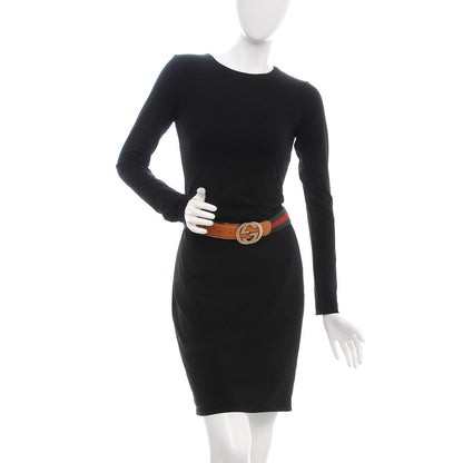 Gucci Calfskin Web Interlocking G Belt 85 34 2 of 8