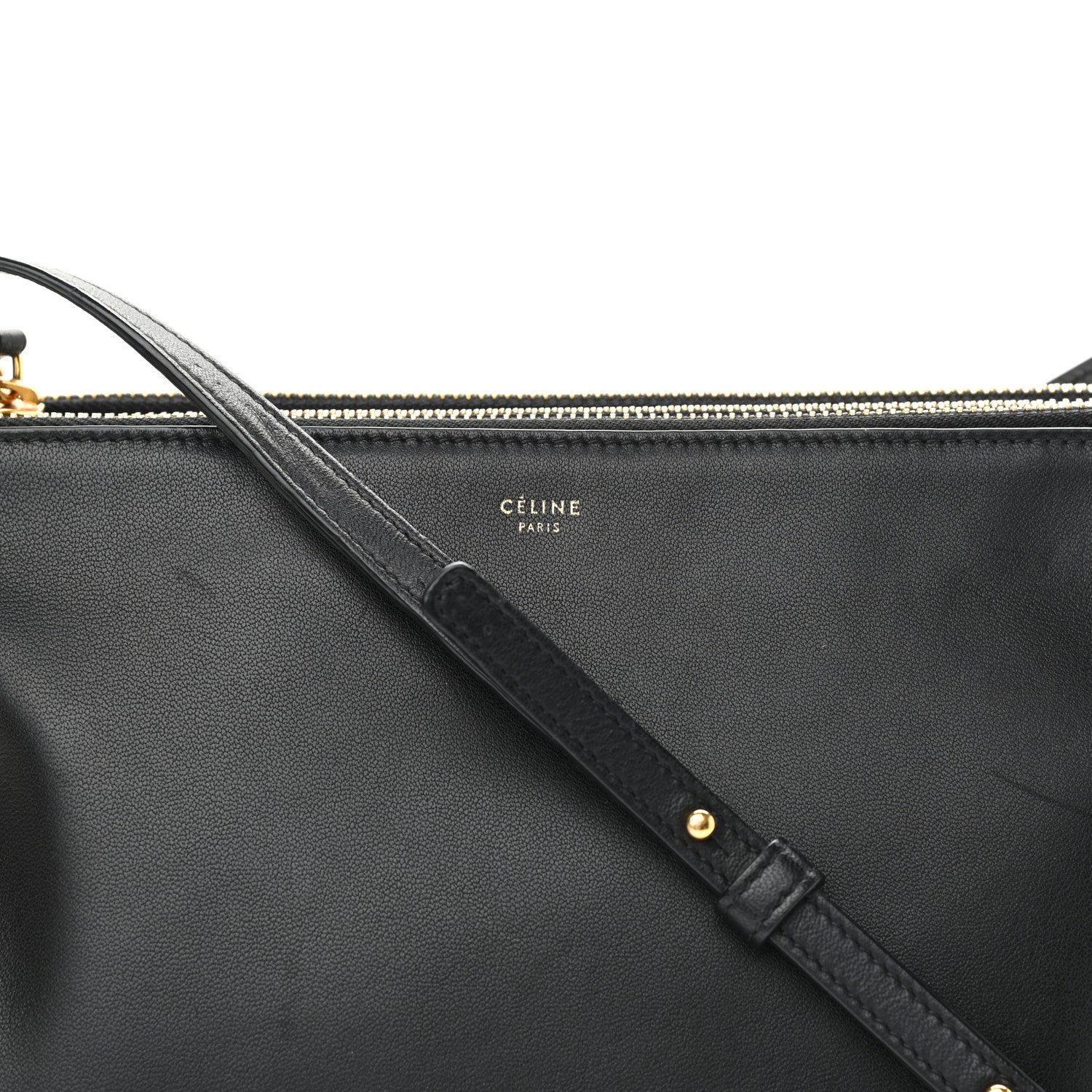 Celine Lambskin Large Trio Crossbody Bag Black 9 of 11