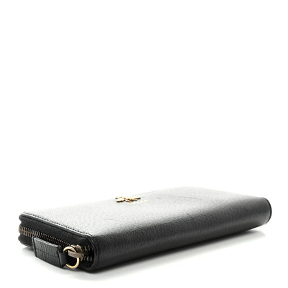 Gucci Pebbled Calfskin Animalier Zip Around Wallet Black 4 of 8