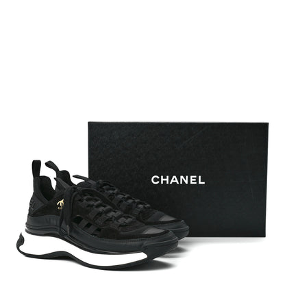 Chanel Velvet Calfskin Mixed Fibers CC Sneakers 39 Black 9 of 9