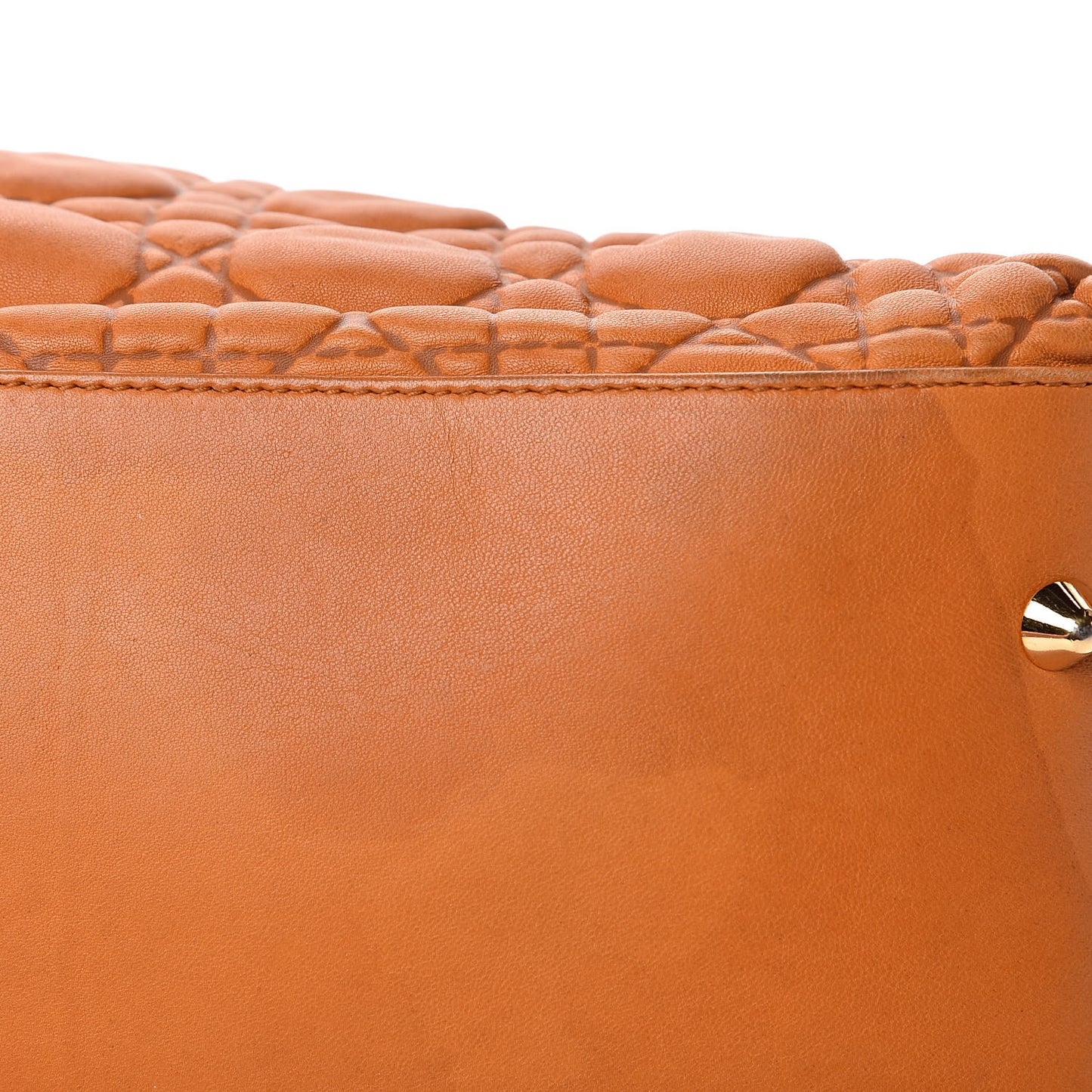 Lambskin Cannage Large Soft Lady Dior Shopping Tote Orange