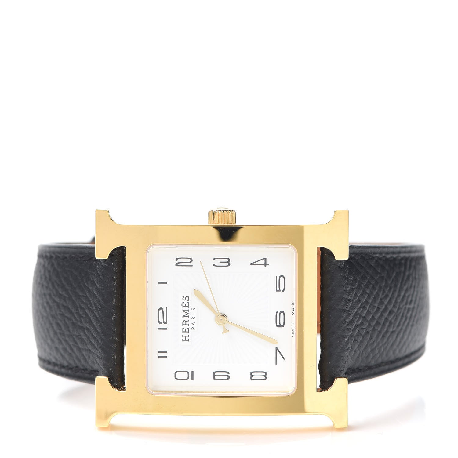 Hermes Stainless Steel Epsom 30.5mm Heure H Hour Quartz Watch Noir 2 of 6