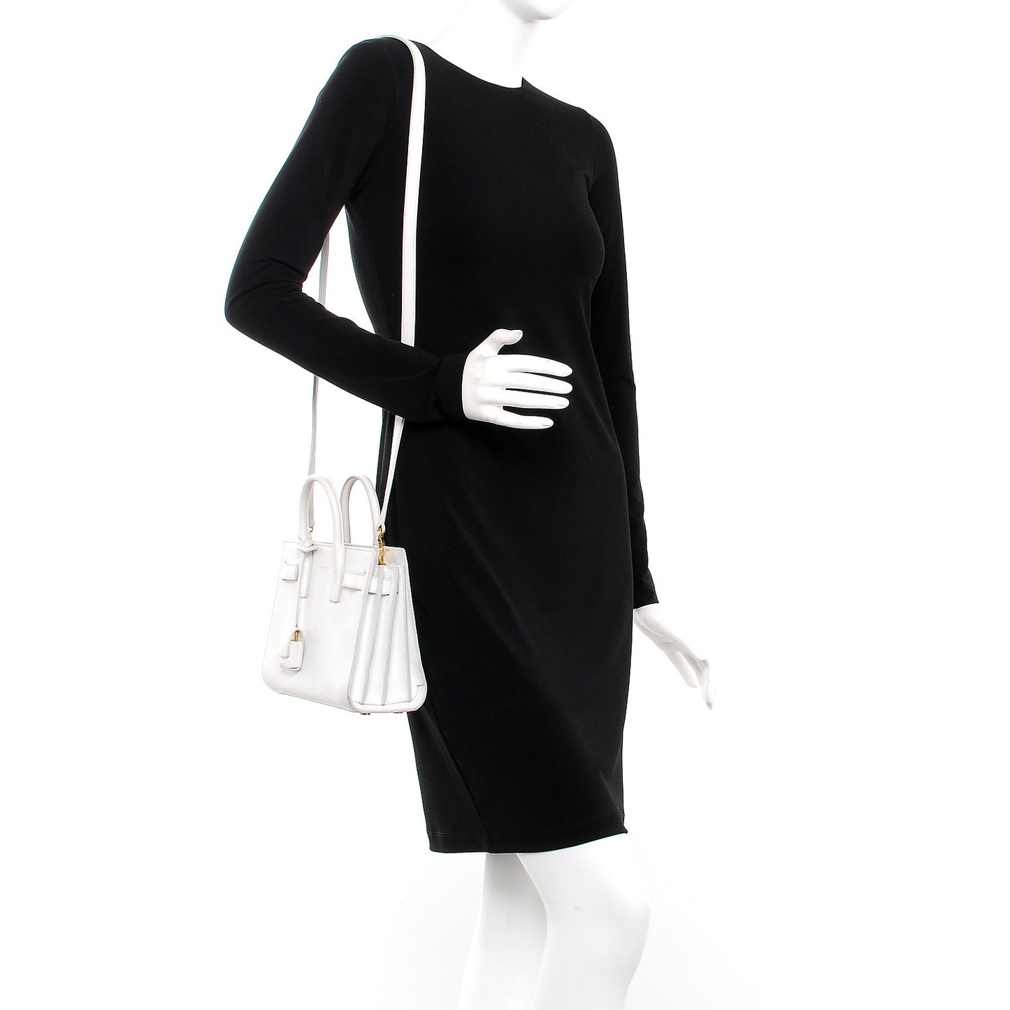 Calfskin Nano Sac de Jour Dove White