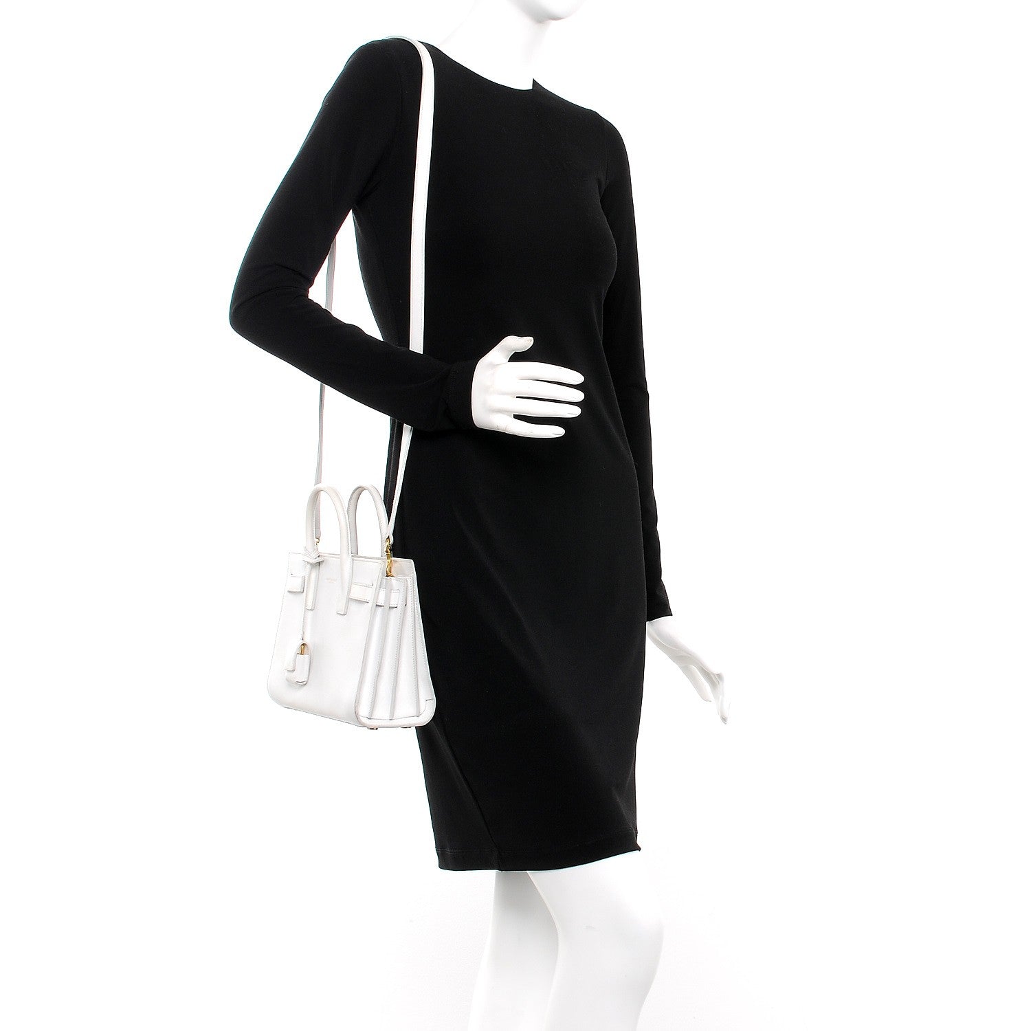 Saint Laurent Calfskin Nano Sac de Jour Dove White 2 of 17