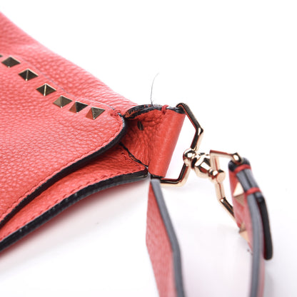 Valentino Garavani Pebbled Calfskin Small Rockstud Flip-Lock Messenger Bag Deep Coral 7 of 11