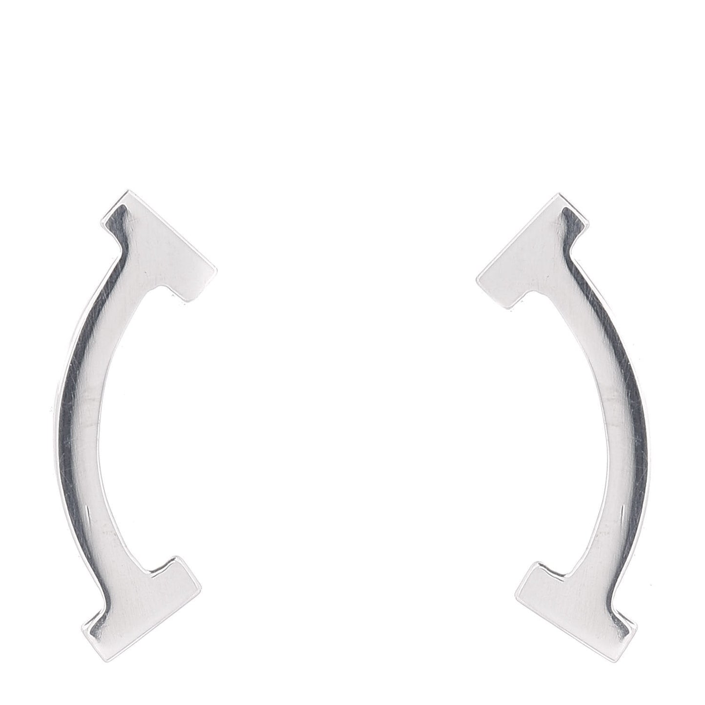 Sterling Silver T Smile Stud Earrings