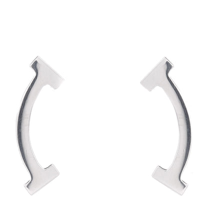 Tiffany Sterling Silver T Smile Stud Earrings 1 of 4