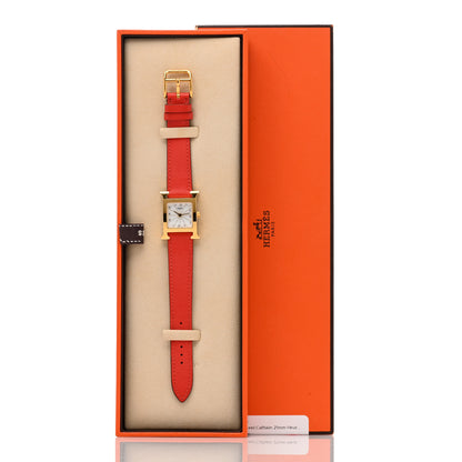 Hermes Stainless Steel Swift 21mm Heure H Hour Quartz Watch Orange 5 of 5
