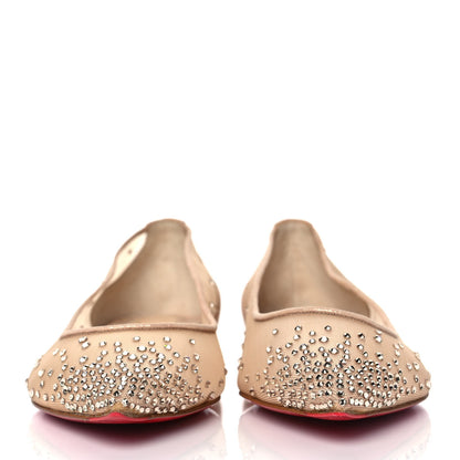 Christian Louboutin Crystal Strass Follies Flats 40 Light Silk 2 of 8