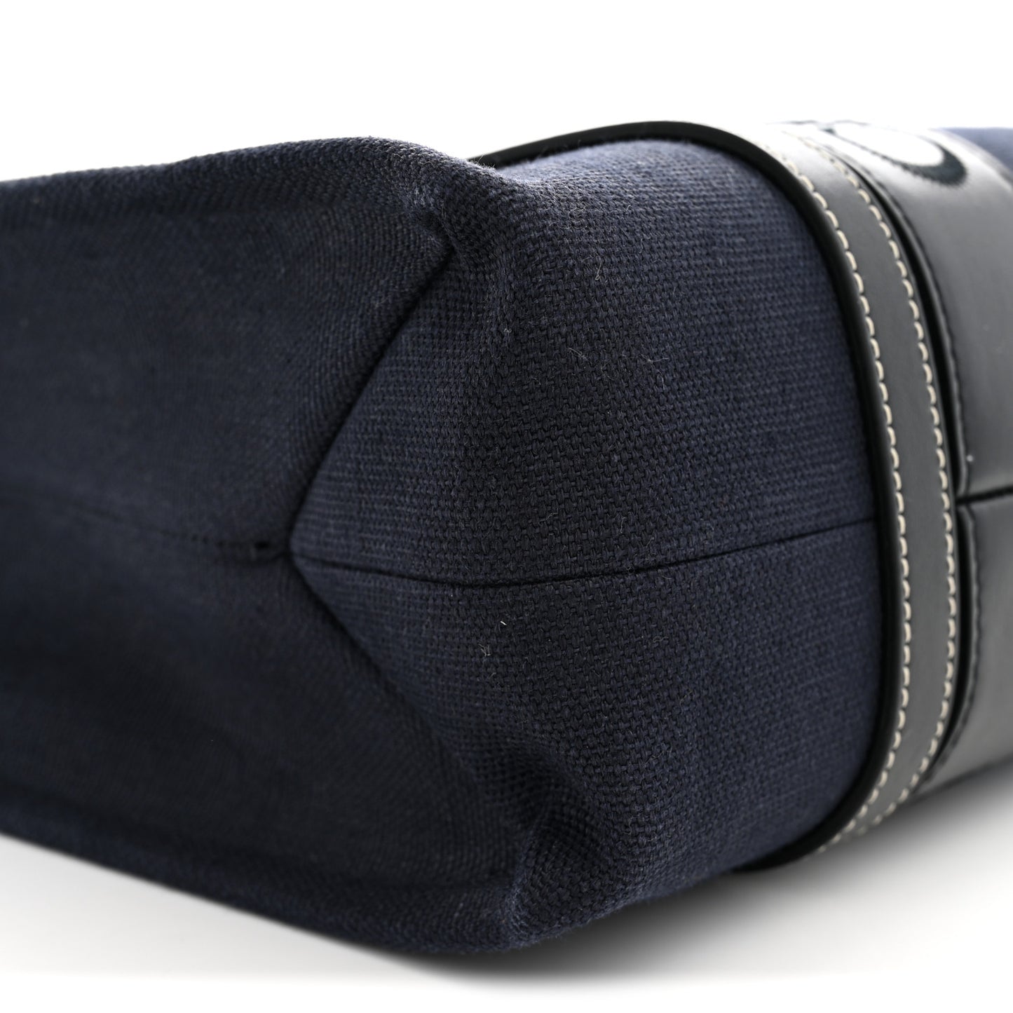 Calfskin Linen Medium Woody Tote Deep Denim