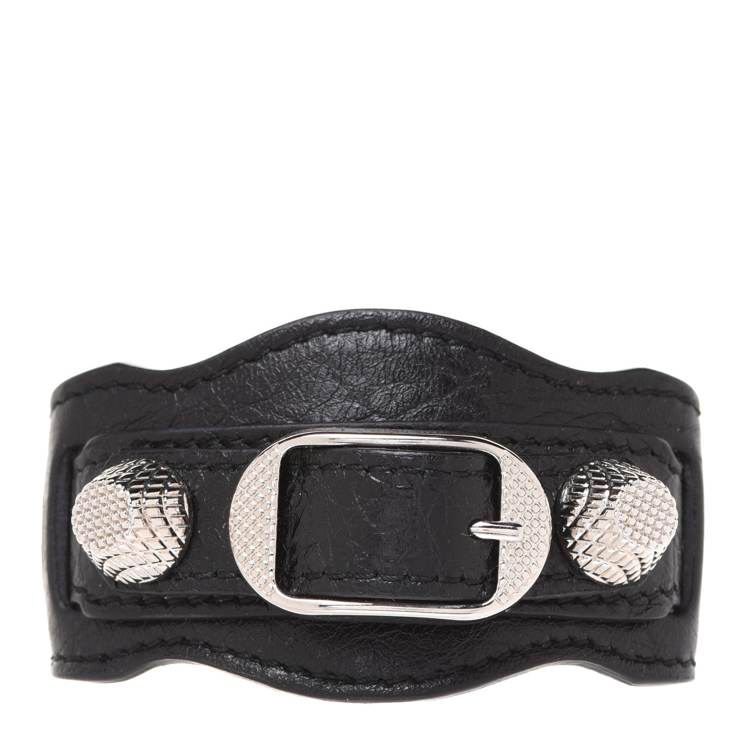 Balenciaga Agneau Arena Giant 12 Silver Bracelet M Black 2 of 10