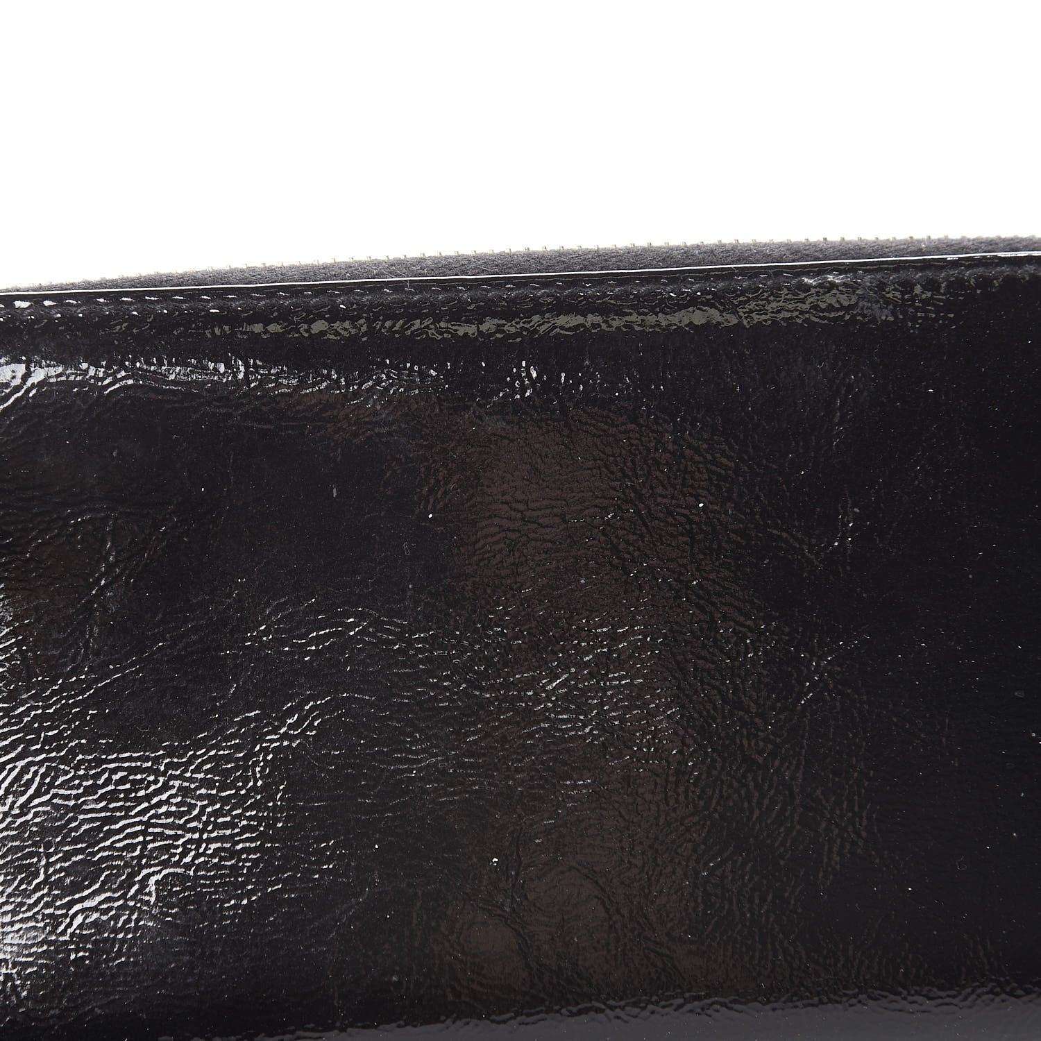 Saint Laurent Patent Y Mail Zip Around Wallet Black 12 of 12