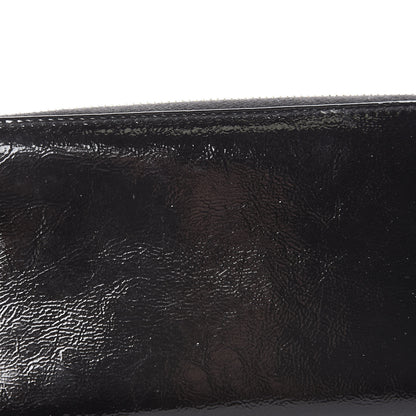 Saint Laurent Patent Y Mail Zip Around Wallet Black 12 of 12
