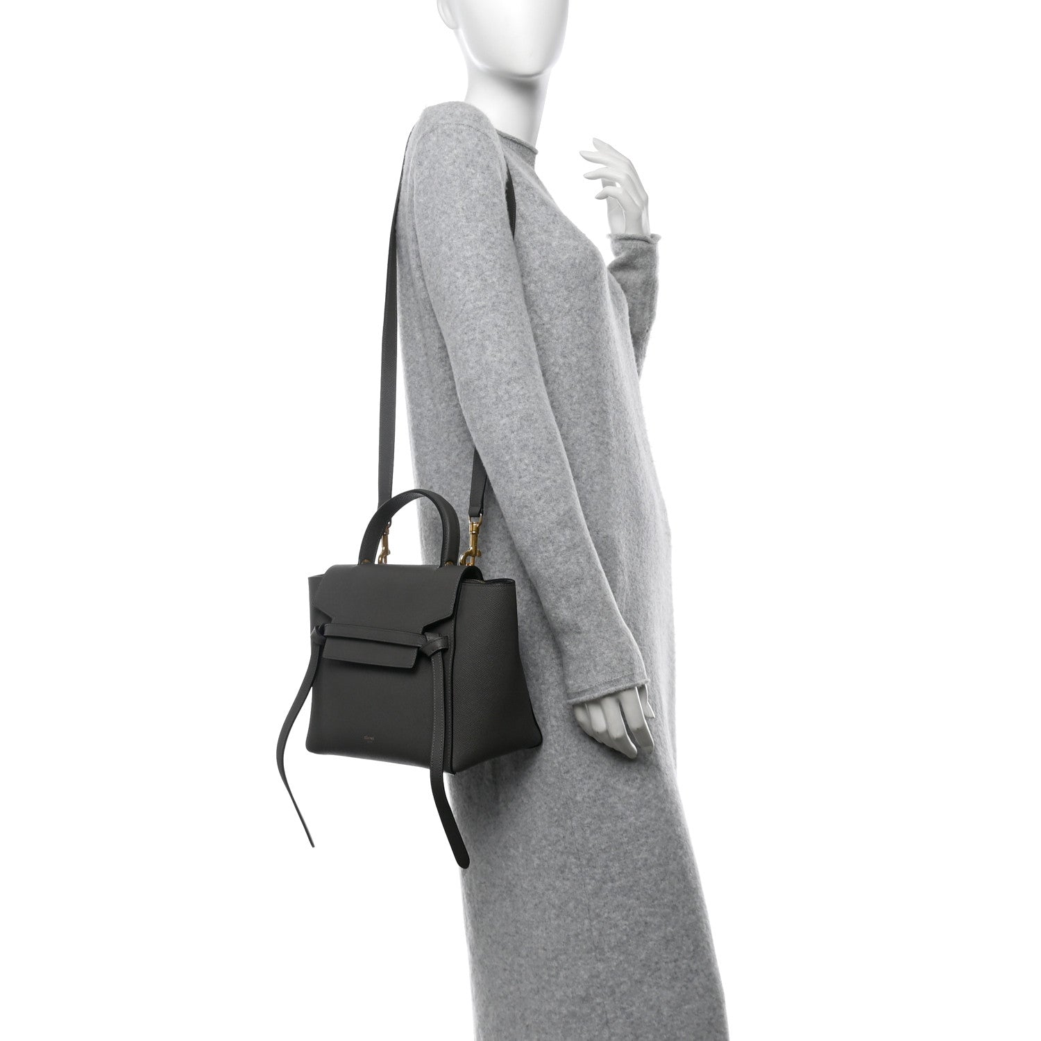 Celine Baby Grained Calfskin Micro Belt Bag Grey 2 of 10