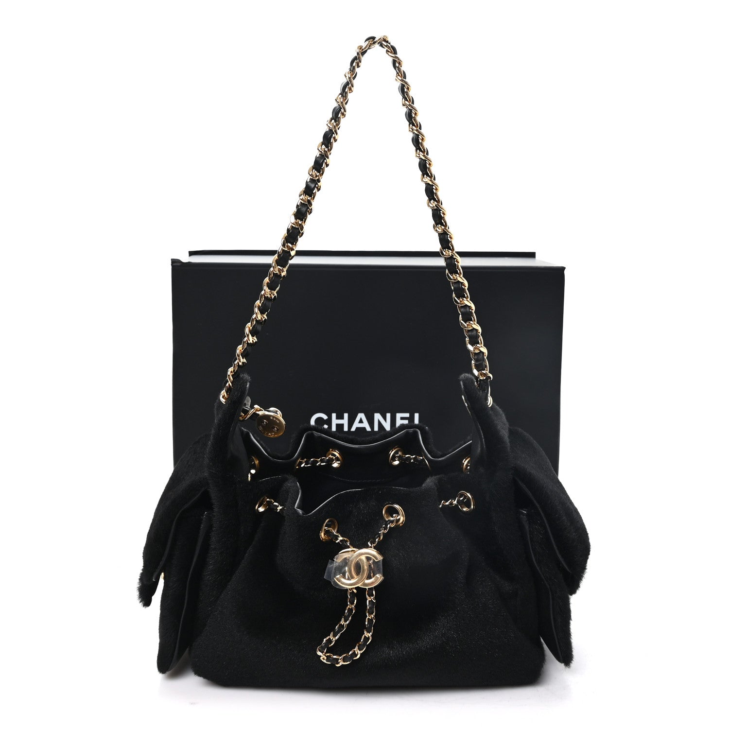 Chanel Pony Hair Mini Chanel 25 Handbag Black 11 of 11